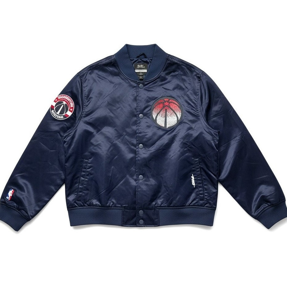 NWT Pro Standard Women’s NBA Washington Wizards Jewel Satin Jacket – Size XL